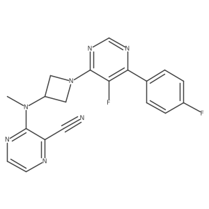 3-({1-[5-Fluoro-6-(4-fluorophenyl)pyrimidin-4-yl]azetidin-3-yl}(methyl)amino)pyrazine-2-carbonitrile Structure