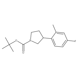 1-Boc-3-(4-fluoro-2-methylphenyl)pyrrolidine结构式