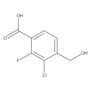 3-Chloro-2-fluoro-4-(hydroxymethyl)benzoic acid结构式