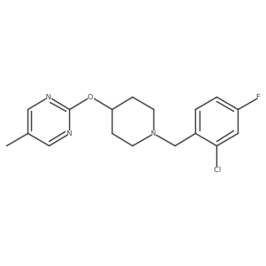 2-({1-[(2-Chloro-4-fluorophenyl)methyl]piperidin-4-yl}oxy)-5-methylpyrimidine Structure