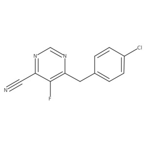 6-[(4-Chlorophenyl)methyl]-5-fluoropyrimidine-4-carbonitrile Structure