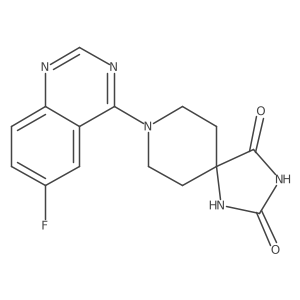 8-(6-Fluoroquinazolin-4-yl)-1,3,8-triazaspiro[4.5]decane-2,4-dione结构式