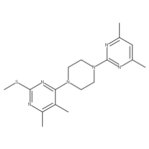 4-[4-(4,6-Dimethylpyrimidin-2-yl)piperazin-1-yl]-5,6-dimethyl-2-(methylsulfanyl)pyrimidine Structure