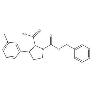 1-[(Benzyloxy)carbonyl]-3-(3-methylphenyl)pyrrolidine-2-carboxylic acid结构式