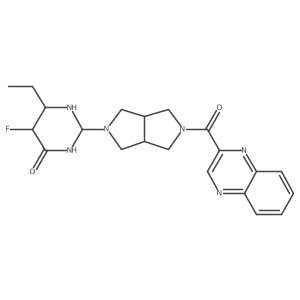 6-Ethyl-5-fluoro-2-[5-(quinoxaline-2-carbonyl)-1,3,3a,4,6,6a-hexahydropyrrolo[3,4-c]pyrrol-2-yl]-1,3-diazinan-4-one Structure