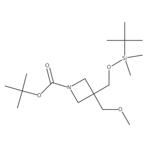 Tert-butyl 3-(((tert-butyldimethylsilyl)oxy)methyl)-3-(methoxymethyl)azetidine-1-carboxylate结构式