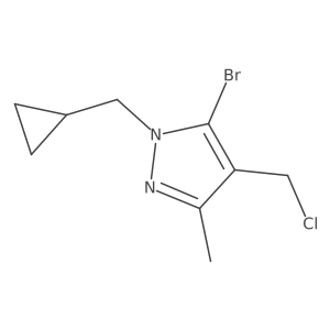 5-bromo-4-(chloromethyl)-1-(cyclopropylmethyl)-3-methyl-1H-Pyrazole Structure