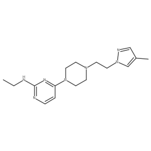 N-ethyl-4-{4-[2-(4-methyl-1H-pyrazol-1-yl)ethyl]piperazin-1-yl}pyrimidin-2-amine Structure