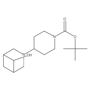 tert-butyl 4-[(1S,5R)-6-hydroxy-3-azabicyclo[3.1.1]heptan-3-yl]piperidine-1-carboxylate结构式