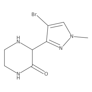 3-(4-bromo-1-methyl-1H-pyrazol-3-yl)piperazin-2-one结构式