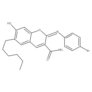 (2Z)-2-[(4-bromophenyl)imino]-6-hexyl-7-hydroxy-2H-chromene-3-carboxamide Structure