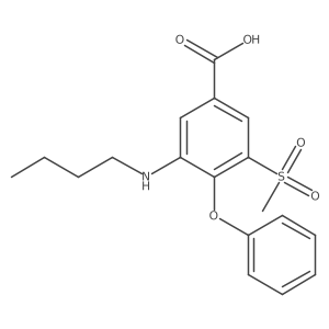 3-(Butylamino)-5-(methylsulfonyl)-4-phenoxybenzoic acid Structure