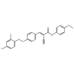 (Z)-2-Cyano-3-[4-[(2,4-dichlorophenyl)methoxy]phenyl]-N-(4-methoxyphenyl)prop-2-enamide结构式