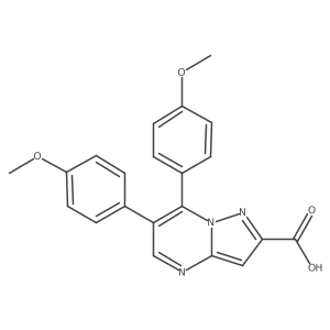 6,7-Bis(4-methoxyphenyl)pyrazolo[1,5-a]pyrimidine-2-carboxylic acid Structure
