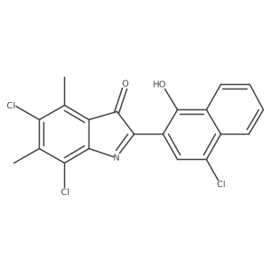 5,7-Dichloro-2-(4-chloro-1-hydroxynaphthalen-2-yl)-4,6-dimethylindol-3-one Structure