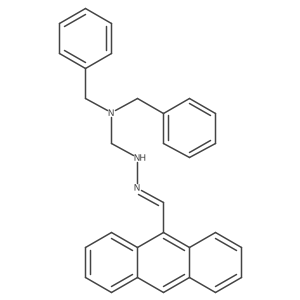 9-Anthracenecarboxaldehyde, 2-[[bis(phenylmethyl)amino]methyl]hydrazone Structure