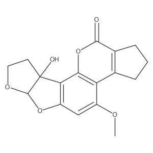 Cyclopenta[c]furo[3a(2),2a(2):4,5]furo[2,3-h][1]benzopyran-11(1H)-one, 2,3,6a,8,9,9a-hexahydro-9a-hydroxy-4-methoxy- Structure