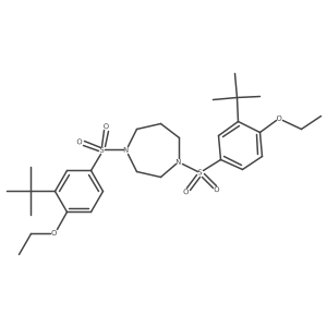 1,4-Bis(3-tert-butyl-4-ethoxybenzenesulfonyl)-1,4-diazepane结构式