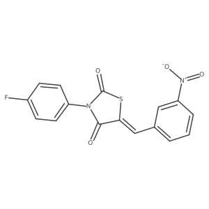 (Z)-3-(4-fluorophenyl)-5-(3-nitrobenzylidene)thiazolidine-2,4-dione Structure