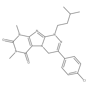 3-(4-chlorophenyl)-7,9-dimethyl-1-(3-methylbutyl)-1H,4H,6H,7H,8H,9H-[1,2,4]triazino[4,3-g]purine-6,8-dione结构式