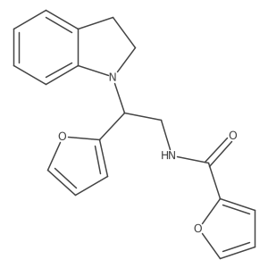 N-(2-(furan-2-yl)-2-(indolin-1-yl)ethyl)furan-2-carboxamide结构式