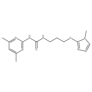 1-(4,6-dimethylpyrimidin-2-yl)-3-(3-((4-methyl-4H-1,2,4-triazol-3-yl)thio)propyl)urea结构式