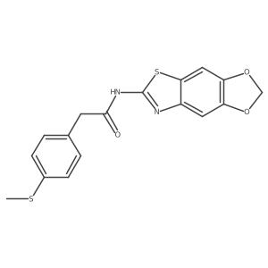 N-([1,3]dioxolo[4',5':4,5]benzo[1,2-d]thiazol-6-yl)-2-(4-(methylthio)phenyl)acetamide结构式