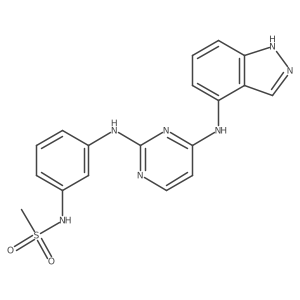 N-(3-(4-(1H-indazol-4-ylamino)pyrimidin-2-ylamino)phenyl)methanesulfonamide Structure
