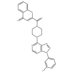2-(4-(3-(3-fluorophenyl)-3H-[1,2,3]triazolo[4,5-d]pyrimidin-7-yl)piperazine-1-carbonyl)-4H-chromen-4-one结构式
