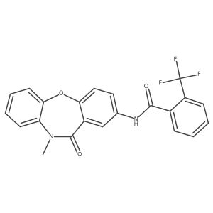 N-(10-methyl-11-oxo-10,11-dihydrodibenzo[b,f][1,4]oxazepin-2-yl)-2-(trifluoromethyl)benzamide结构式