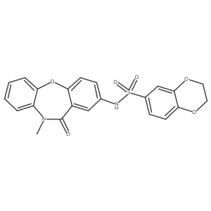N-(10-methyl-11-oxo-10,11-dihydrodibenzo[b,f][1,4]oxazepin-2-yl)-2,3-dihydrobenzo[b][1,4]dioxine-6-sulfonamide Structure