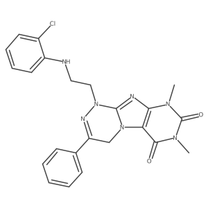 1-(2-((2-chlorophenyl)amino)ethyl)-7,9-dimethyl-3-phenyl-7,9-dihydro-[1,2,4]triazino[3,4-f]purine-6,8(1H,4H)-dione结构式