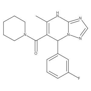 [7-(3-Fluorophenyl)-5-methyl-3,7-dihydro[1,2,4]triazolo[1,5-a]pyrimidin-6-yl](piperidin-1-yl)methanone Structure