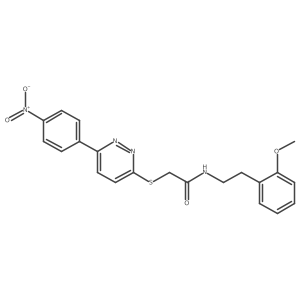 N-(2-methoxyphenethyl)-2-((6-(4-nitrophenyl)pyridazin-3-yl)thio)acetamide结构式
