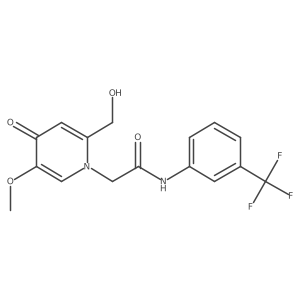 2-(2-(hydroxymethyl)-5-methoxy-4-oxopyridin-1(4H)-yl)-N-(3-(trifluoromethyl)phenyl)acetamide结构式