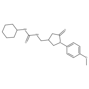 1-Cyclohexyl-3-((1-(4-methoxyphenyl)-5-oxopyrrolidin-3-yl)methyl)urea结构式