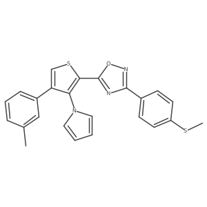 5-[4-(3-methylphenyl)-3-(1H-pyrrol-1-yl)-2-thienyl]-3-[4-(methylthio)phenyl]-1,2,4-oxadiazole结构式