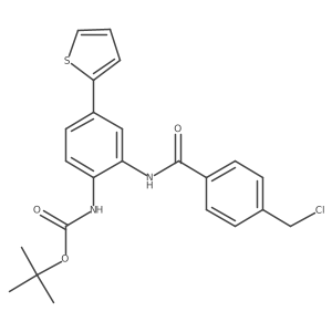 tert-Butyl 2-(4-(chloromethyl)benzamido)-4-(thiophen-2-yl)phenylcarbamate Structure