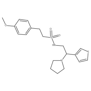 2-(4-methoxyphenyl)-N-(2-(pyrrolidin-1-yl)-2-(thiophen-3-yl)ethyl)ethanesulfonamide结构式