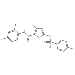 5-Thiazolecarboxamide, N-(2,4-dimethylphenyl)-4-methyl-2-[[(4-methylphenyl)sulfonyl]amino]- Structure