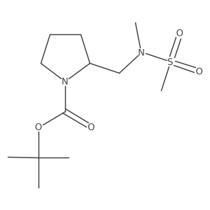 2-[(Methanesulfonyl-methyl-amino)-methyl]-pyrrolidine-1-carboxylic acid tert-butyl ester结构式
