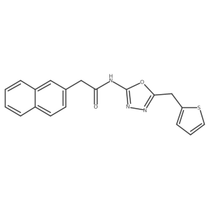 2-(naphthalen-2-yl)-N-(5-(thiophen-2-ylmethyl)-1,3,4-oxadiazol-2-yl)acetamide Structure