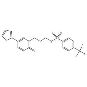 N-{3-[6-oxo-3-(thiophen-2-yl)-1,6-dihydropyridazin-1-yl]propyl}-4-(trifluoromethyl)benzene-1-sulfonamide Structure