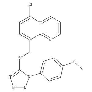 COc1ccc(-n2nnnc2SCc2ccc(Cl)c3cccnc23)cc1结构式