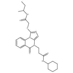 3-[1-{[2-(sec-butylamino)-2-oxoethyl]thio}-5-oxo[1,2,4]triazolo[4,3-a]quinazolin-4(5H)-yl]-N-cyclohexylpropanamide结构式