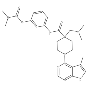 3-[[[4-[(Dimethylamino)methyl]-1-(5-methyl-7H-pyrrolo[2,3-d]pyrimidin-4-yl)-4-piperidinyl]carbonyl]amino]phenyl N,N-dimethylcarbamate结构式