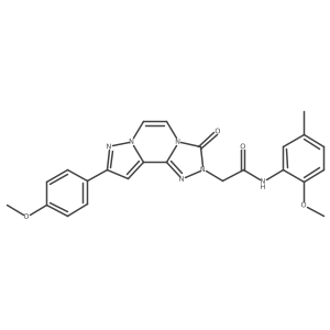 N-(2-methoxy-5-methylphenyl)-2-[11-(4-methoxyphenyl)-5-oxo-3,4,6,9,10-pentaazatricyclo[7.3.0.0^{2,6}]dodeca-1(12),2,7,10-tetraen-4-yl]acetamide结构式
