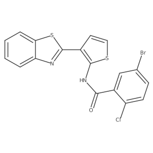 N-(3-(benzo[d]thiazol-2-yl)thiophen-2-yl)-5-bromo-2-chlorobenzamide结构式