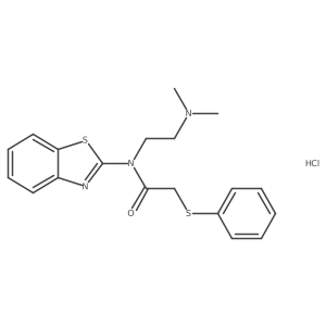 N-(benzo[d]thiazol-2-yl)-N-(2-(dimethylamino)ethyl)-2-(phenylthio)acetamide hydrochloride Structure