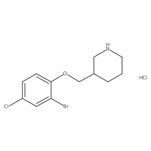 3-[(2-Bromo-4-chlorophenoxy)methyl]piperidine hydrochloride结构式